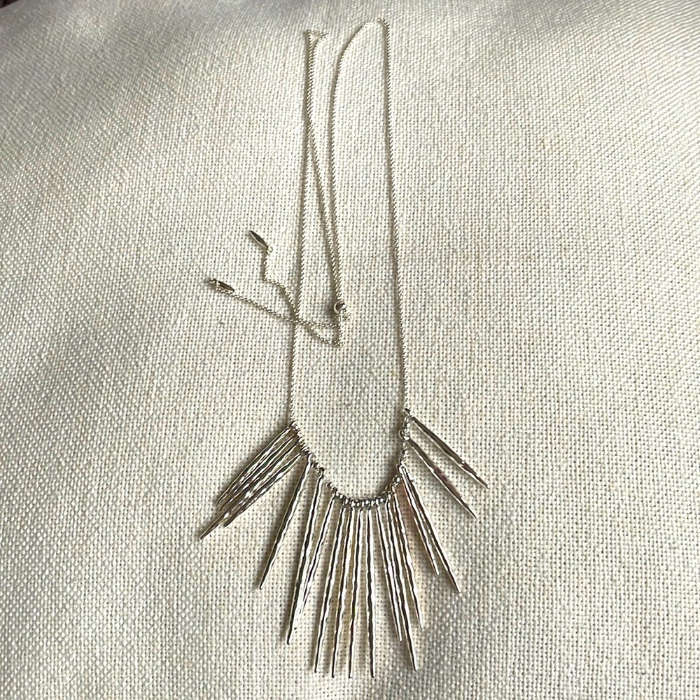 Stella & Dot silver fringe necklace